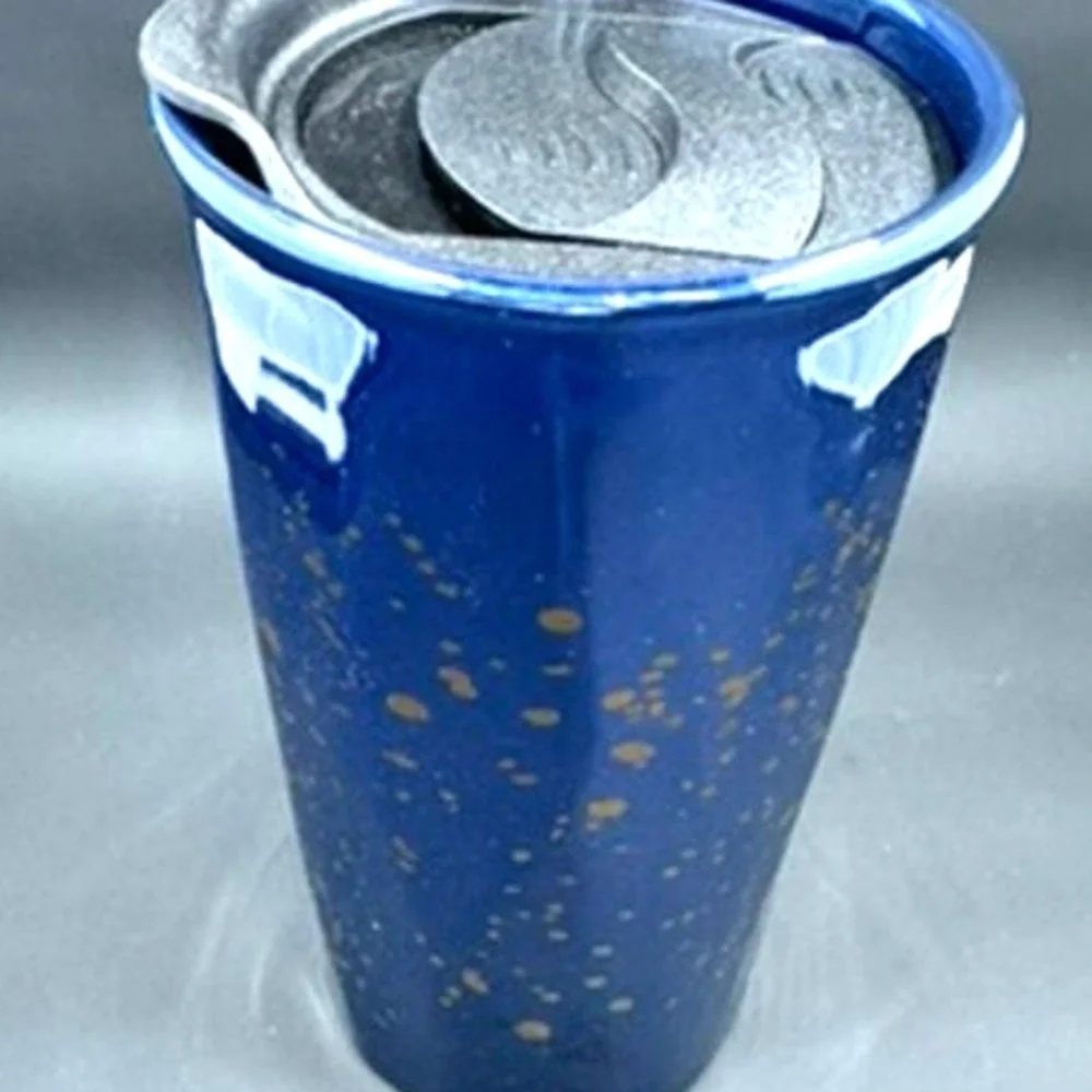 Stunning Coffee Cup Metallic look with‎ copper reflections stoneware